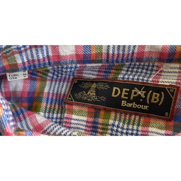 Dept B Barbour Womens Pink Plaid Button-Up Long Sleeve Shirt Linen Blend Size S - Picture 5 of 6